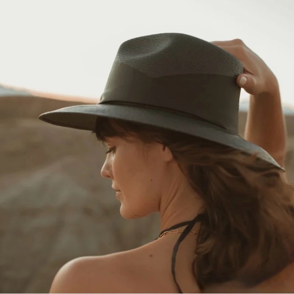 Freya Black Wide Brim Fedora Hat